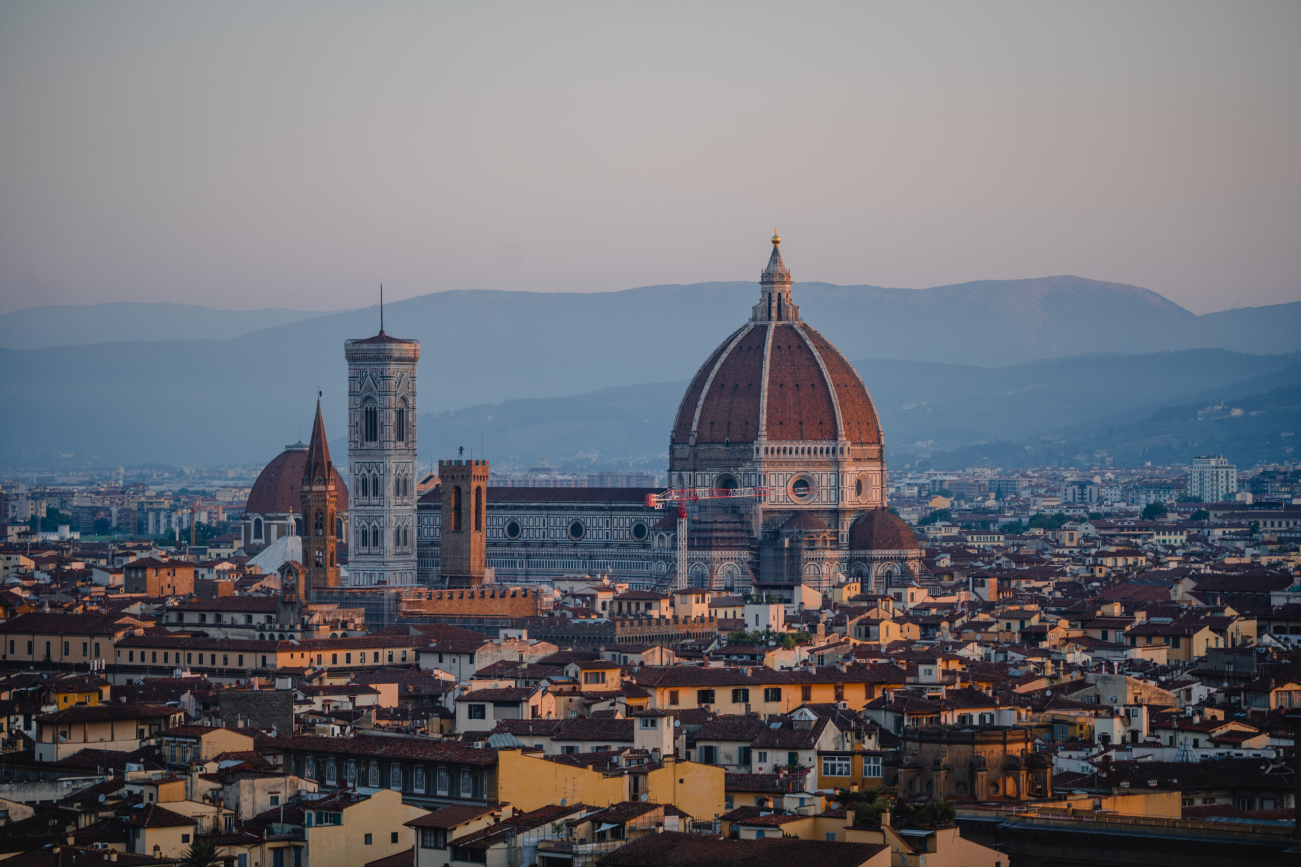 A beautiful skyline view of buildings in Florence, Italy